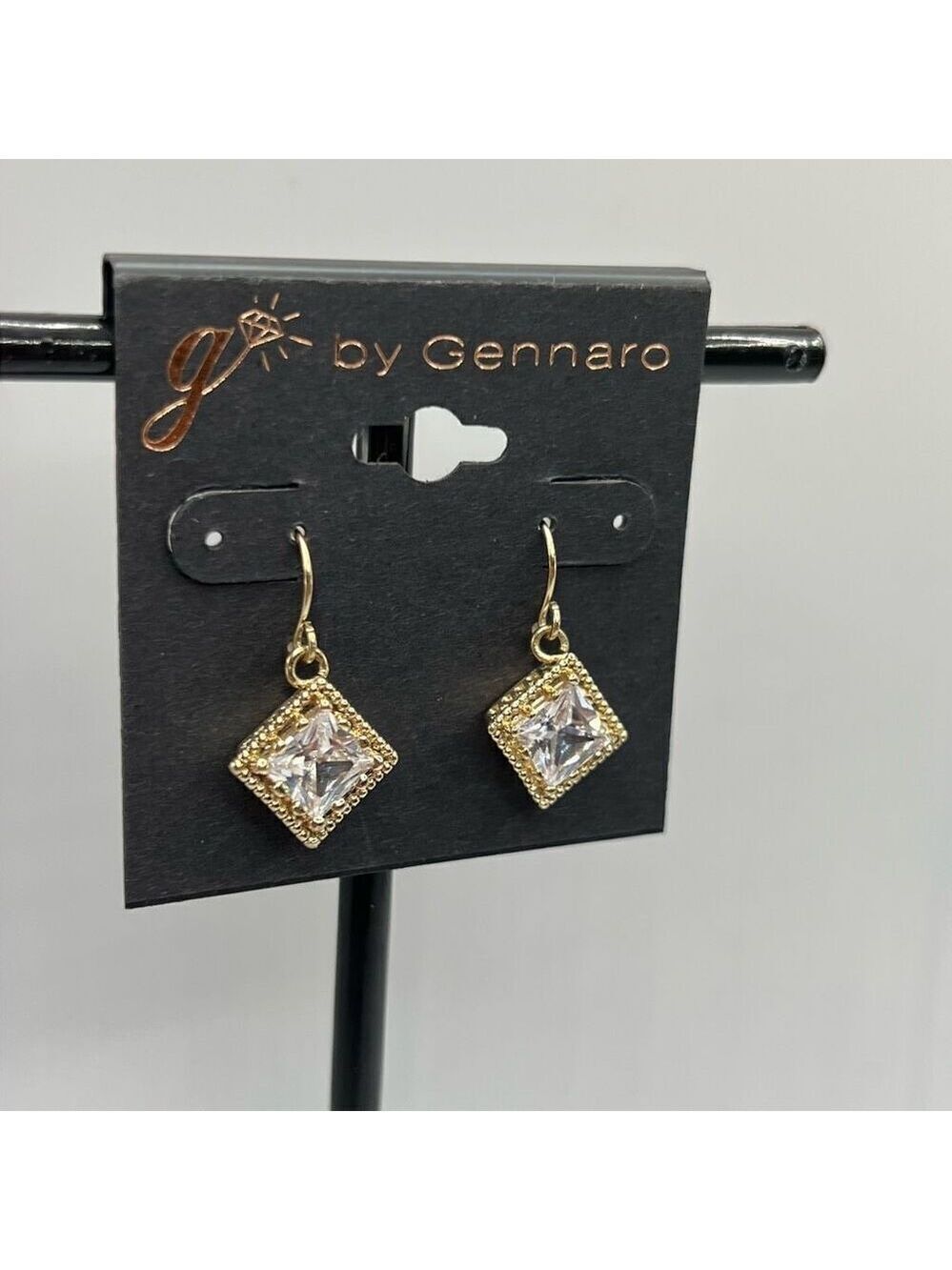 G by Gennaro Earrings Gold Princess Cut Dangle $16ea / 3 for $25